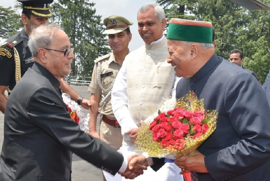 President Pranab Mukherjee arrived at shimla.