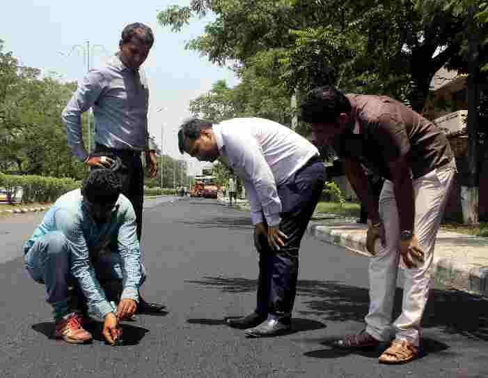 newly constructed road detoriated