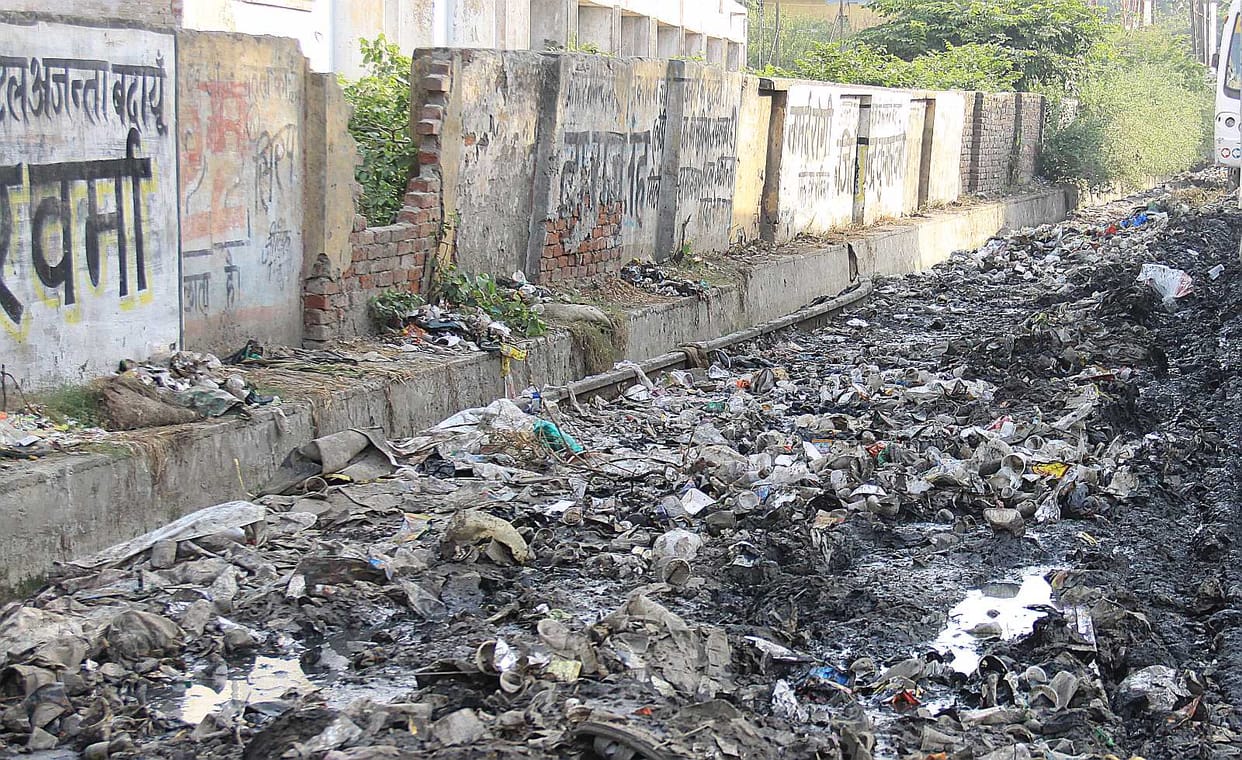 The drain from the club to Budaun Birbal Jyart