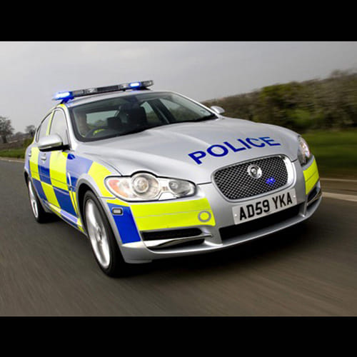 Student injured by police van