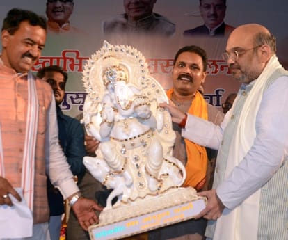 Amit Shah addressed a meet in Lucknow.