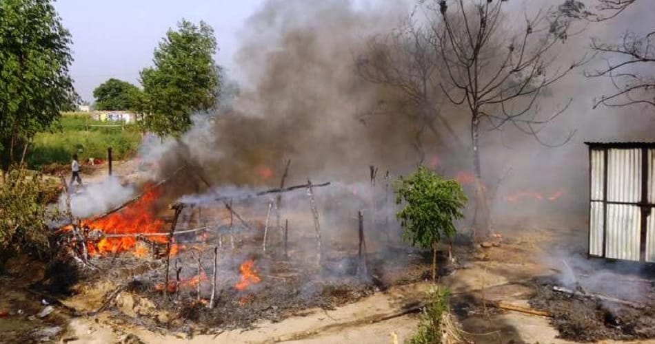 The fire destroyed the entire household