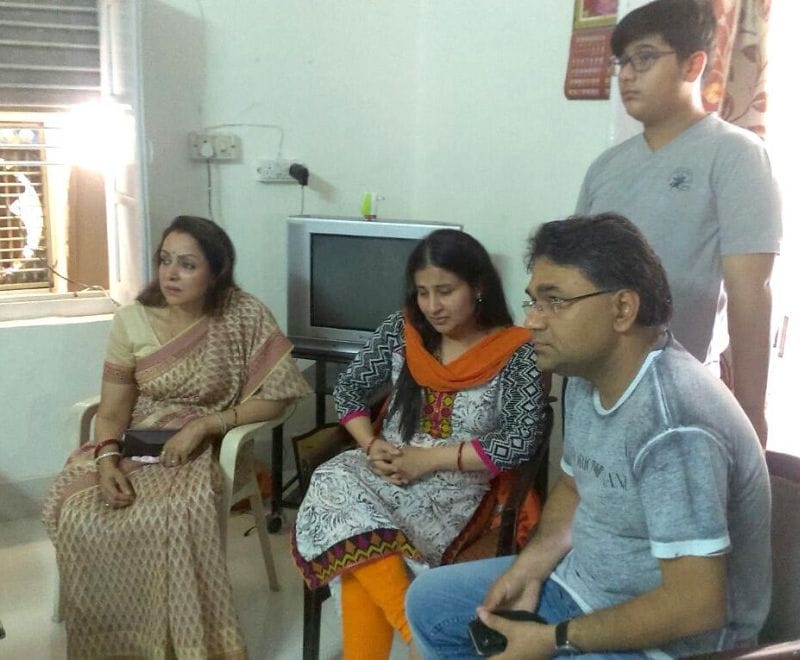 hemamalini reached in martyr mukul dwibwdi's house