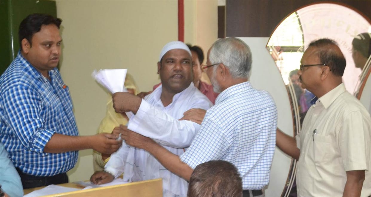 Municipal board meeting Councillor husband hit his head in the wall