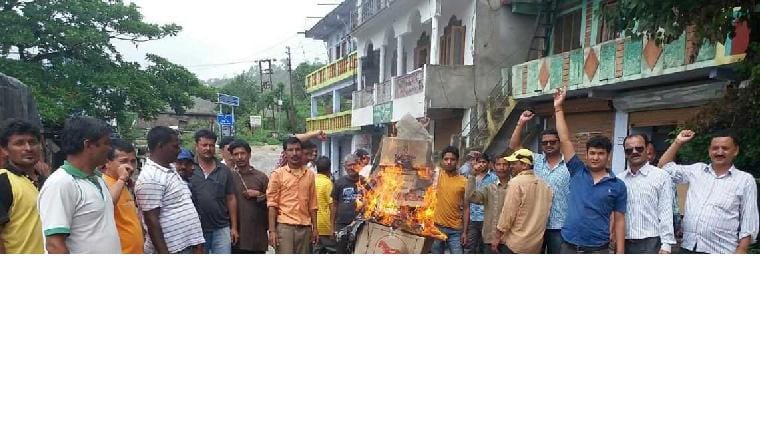 They blew the electricity department's effigy