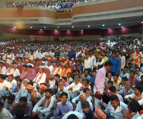 Amit Shah in a conference in Lucknow.