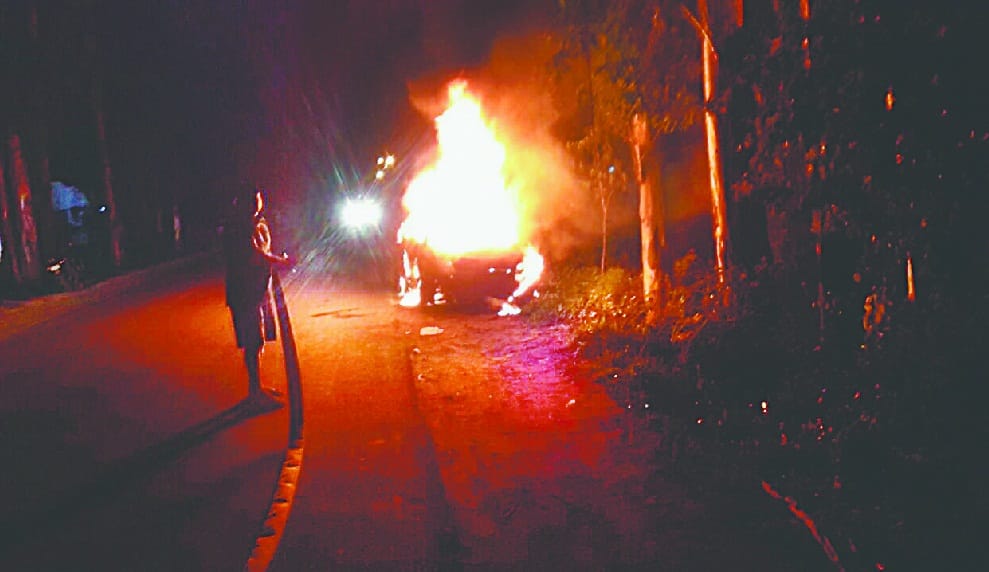 tea shop caught fire 