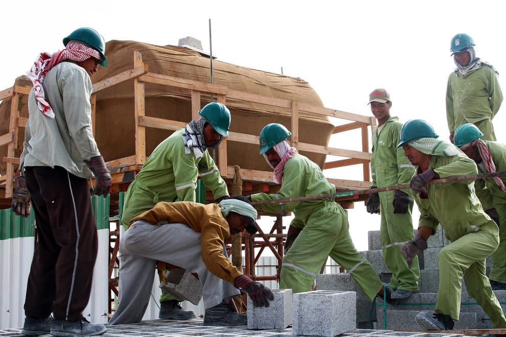 conditions of migrant laborers in Gulf countries, disregard of international laws