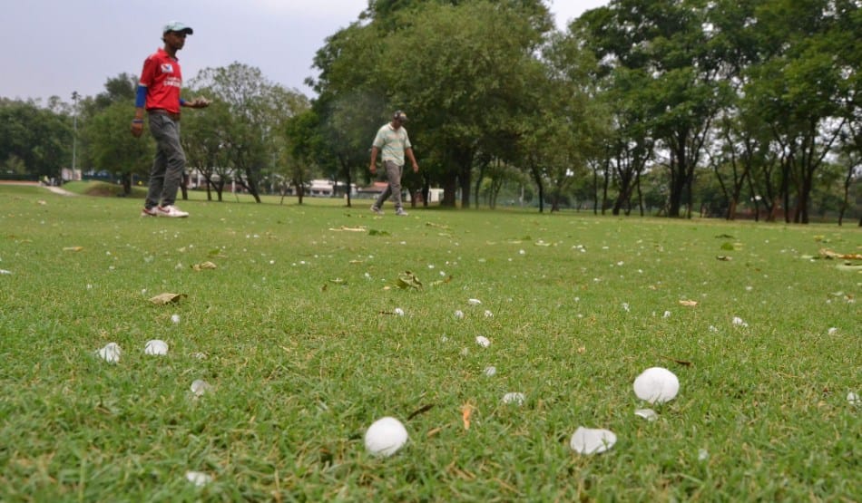 Strong winds, rain, and hail, relief from scorching heat 