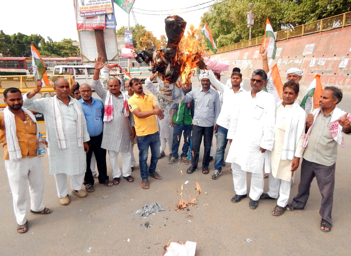 Congressmen burnt effigies of PM
