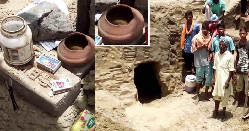 tunnal found in bernala, stairs found in bernala during digging of pond