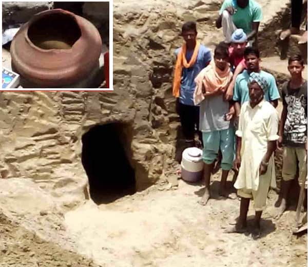 tunnal found in bernala, stairs found in bernala during digging of pond