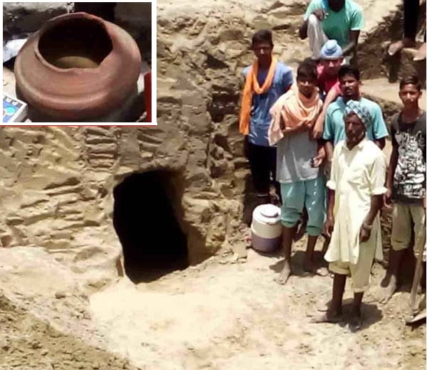 tunnal found in bernala, stairs found in bernala during digging of pond