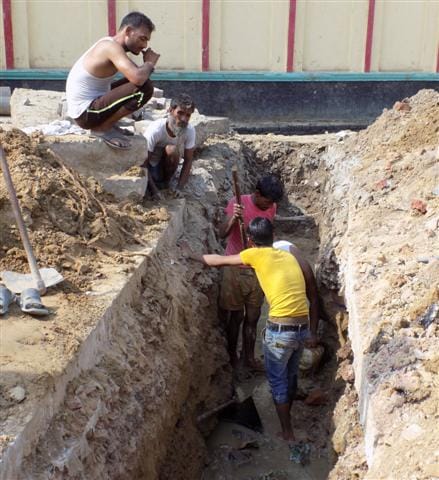 Two space broken pipe , water supply halt