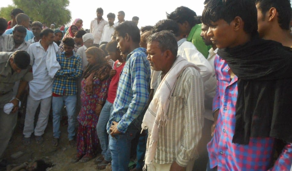 including 2 brothers 3 children, immersed in canal in jind, Weeds
