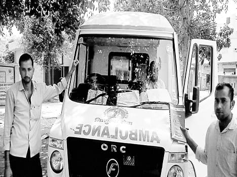 The woman threw stones at ambulances