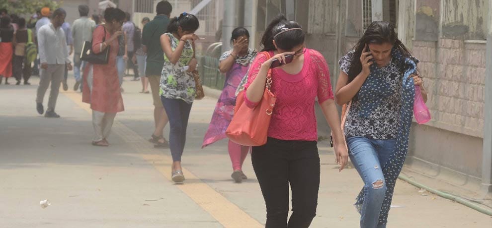 relief by drizzle after dust storm in evening
