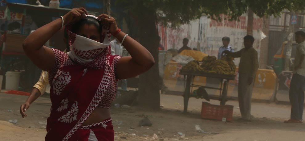 relief by drizzle after dust storm in evening