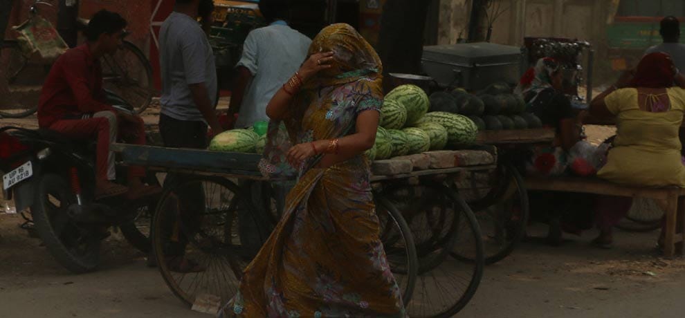 relief by drizzle after dust storm in evening
