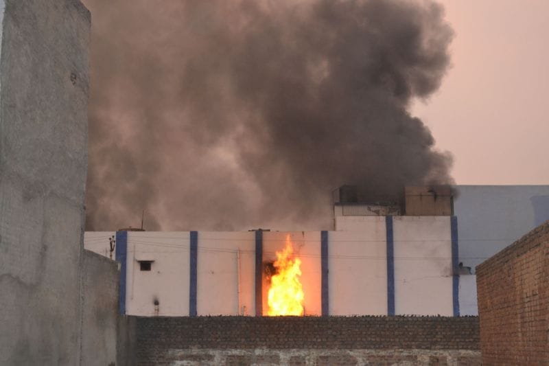 fire in chemical factory