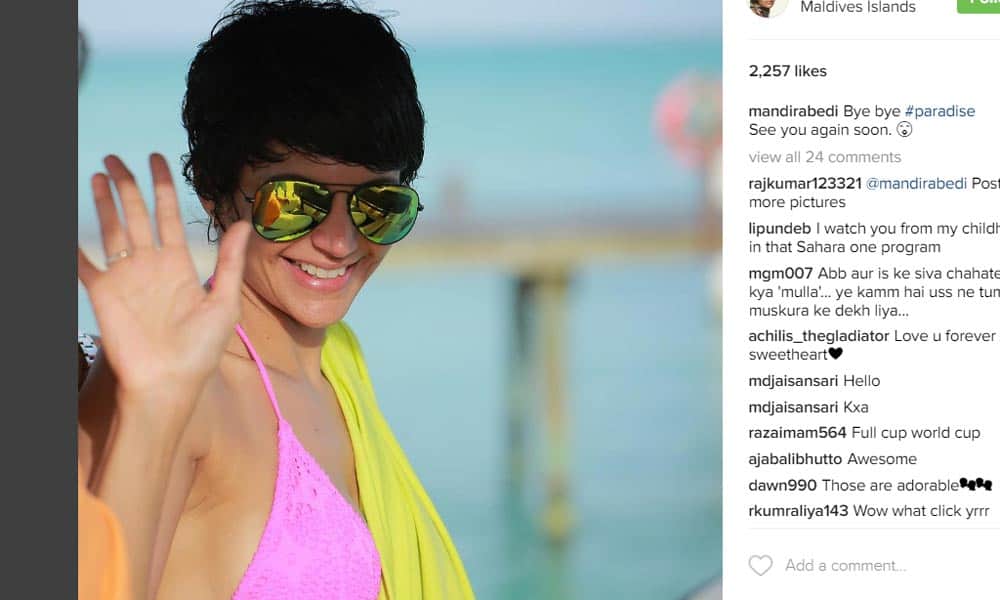 Vacation pictures of Mandira Bedi and her family