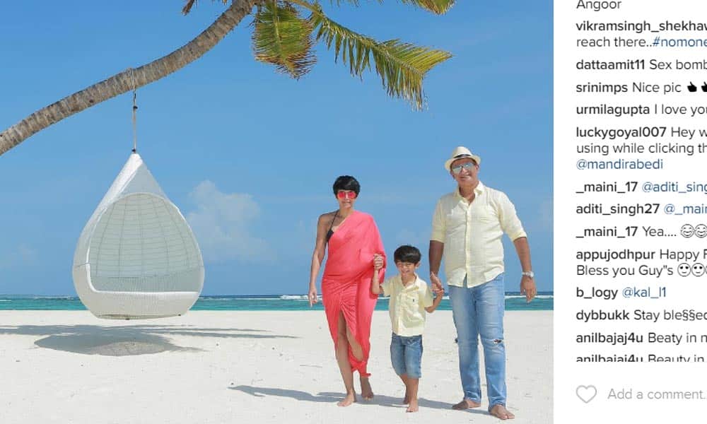 Vacation pictures of Mandira Bedi and her family
