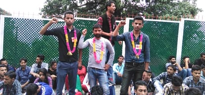 SFI hunger strike at HPU, Student unconscious, admit at IGMC.