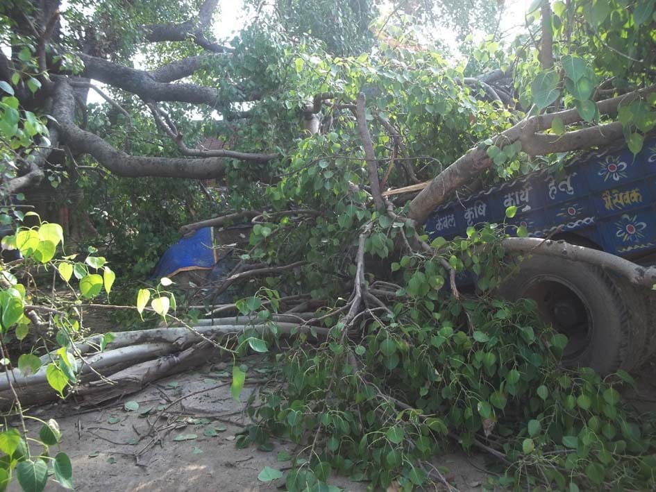 Monday came in the storm Damage was