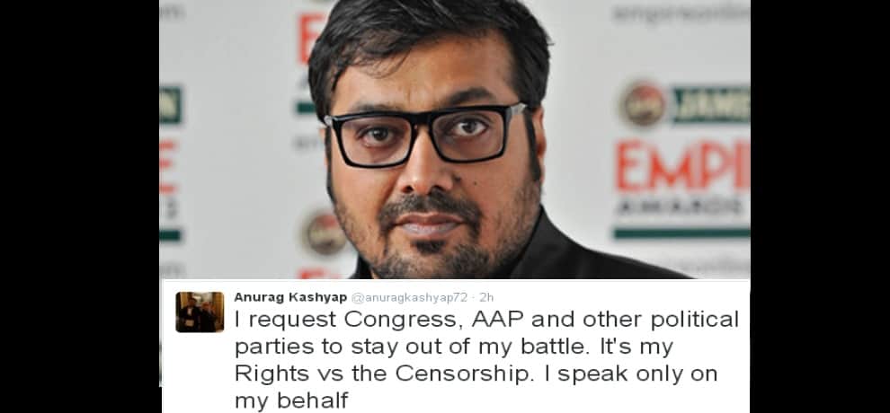 anurag kashyap reminds aap and congress to stay away from his war on udta punjab with censor