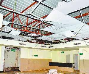 AIIMS OPD broken tiles