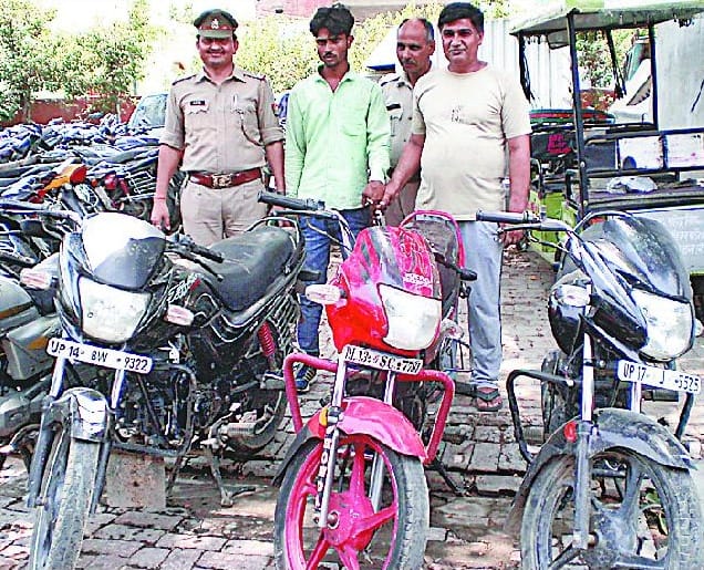 hiding stolen bike in railway stand 