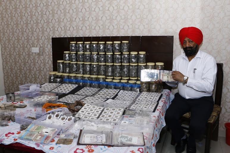 kewal rana, coin collector, old coin, old currency, fifty country, mohali