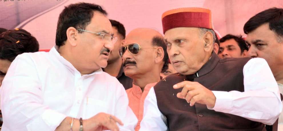 political story behind jp nadda and prem kumar dhumal