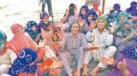 pervios day jhanjh tody khatkar village held protest, jind, harayana