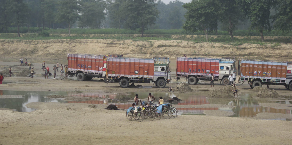 river side get affected by sand mining