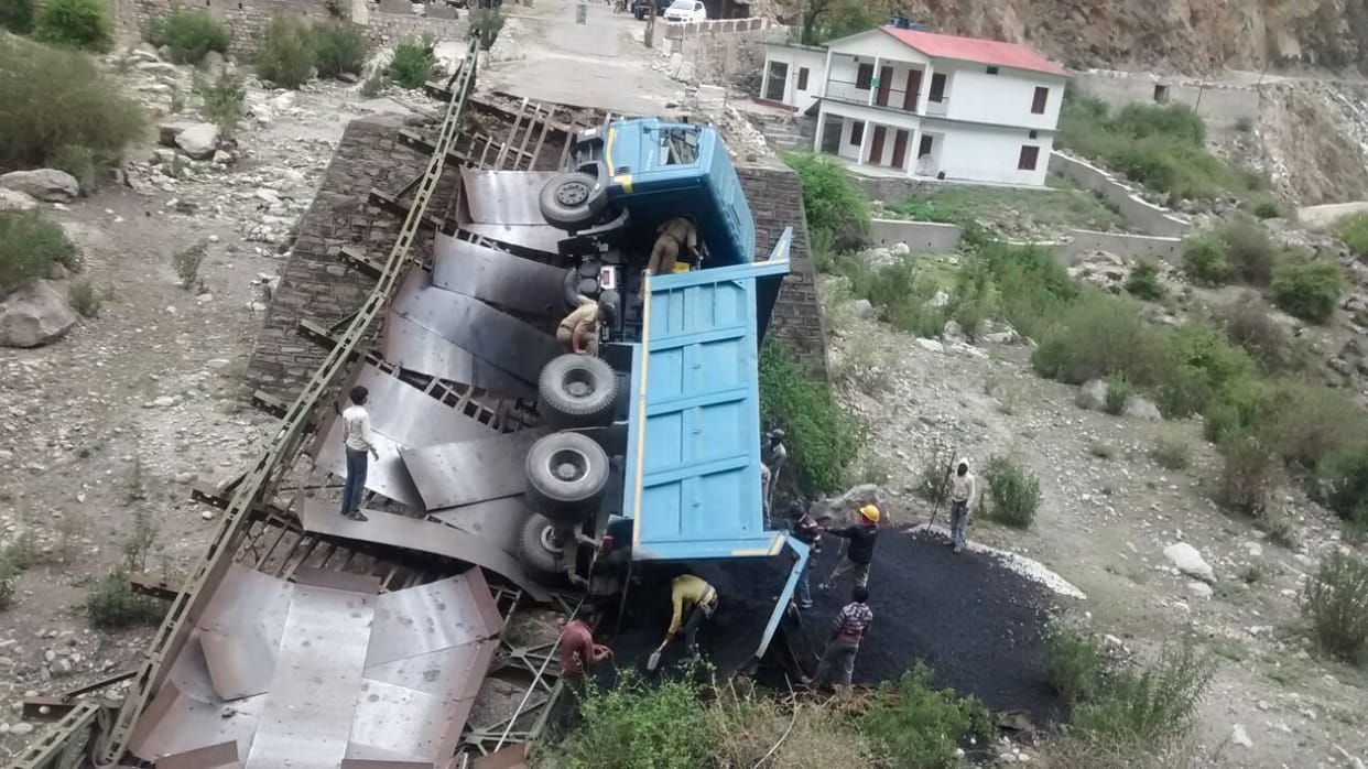 bridge break due to BRO loaded truck
