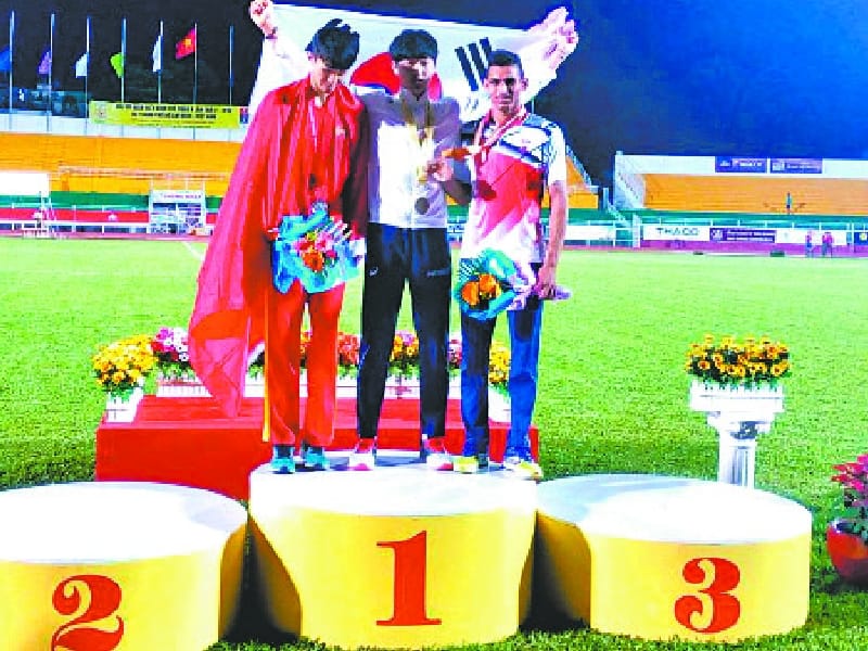  bronze medal, sonu kumar, asian junior athletic champion, triple jump, ludhiana