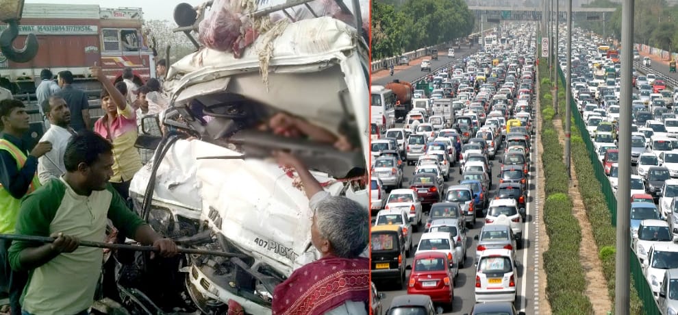 Tragic incident on the Delhi-Gurgaon Expressway hopelessly trapped in the body