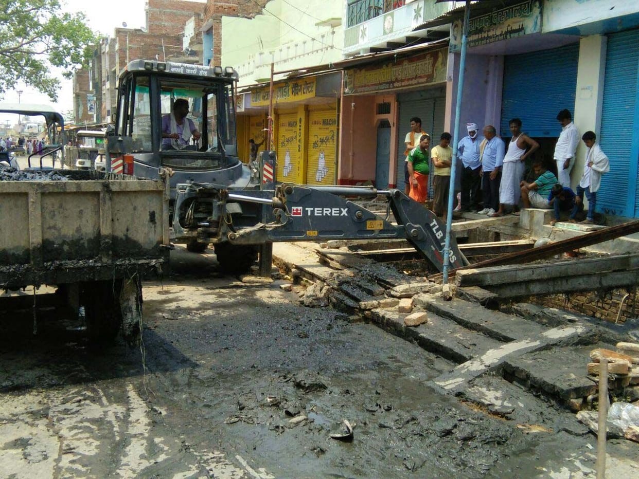 Main drain cleaning work started