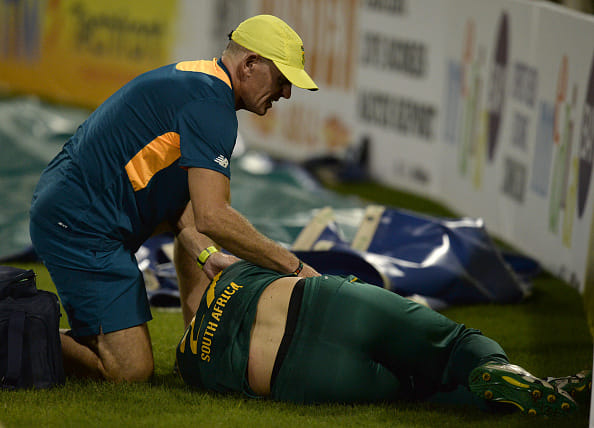 rilee Rossouw injured after hit signborad
