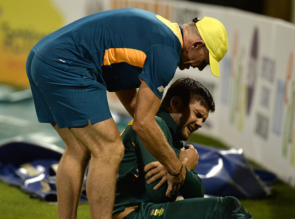 rilee Rossouw injured after hit signborad