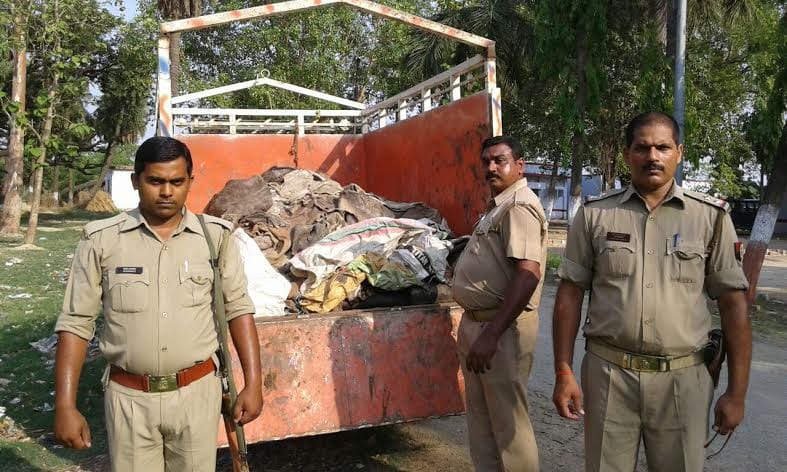 Double-edged police recovered 172 pieces skins