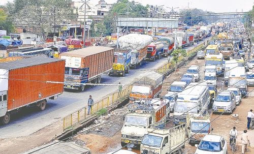 traffic jam on highway