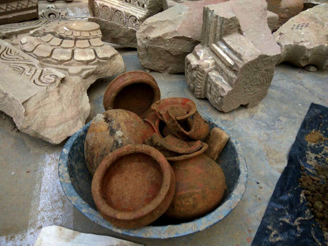 A thousand year old pottery found in the excavation of certain Mahal