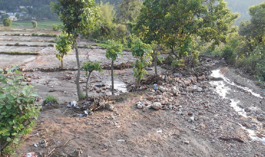 Debris filled farm