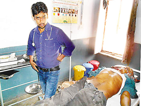 Broken power poles toppled , killing worker