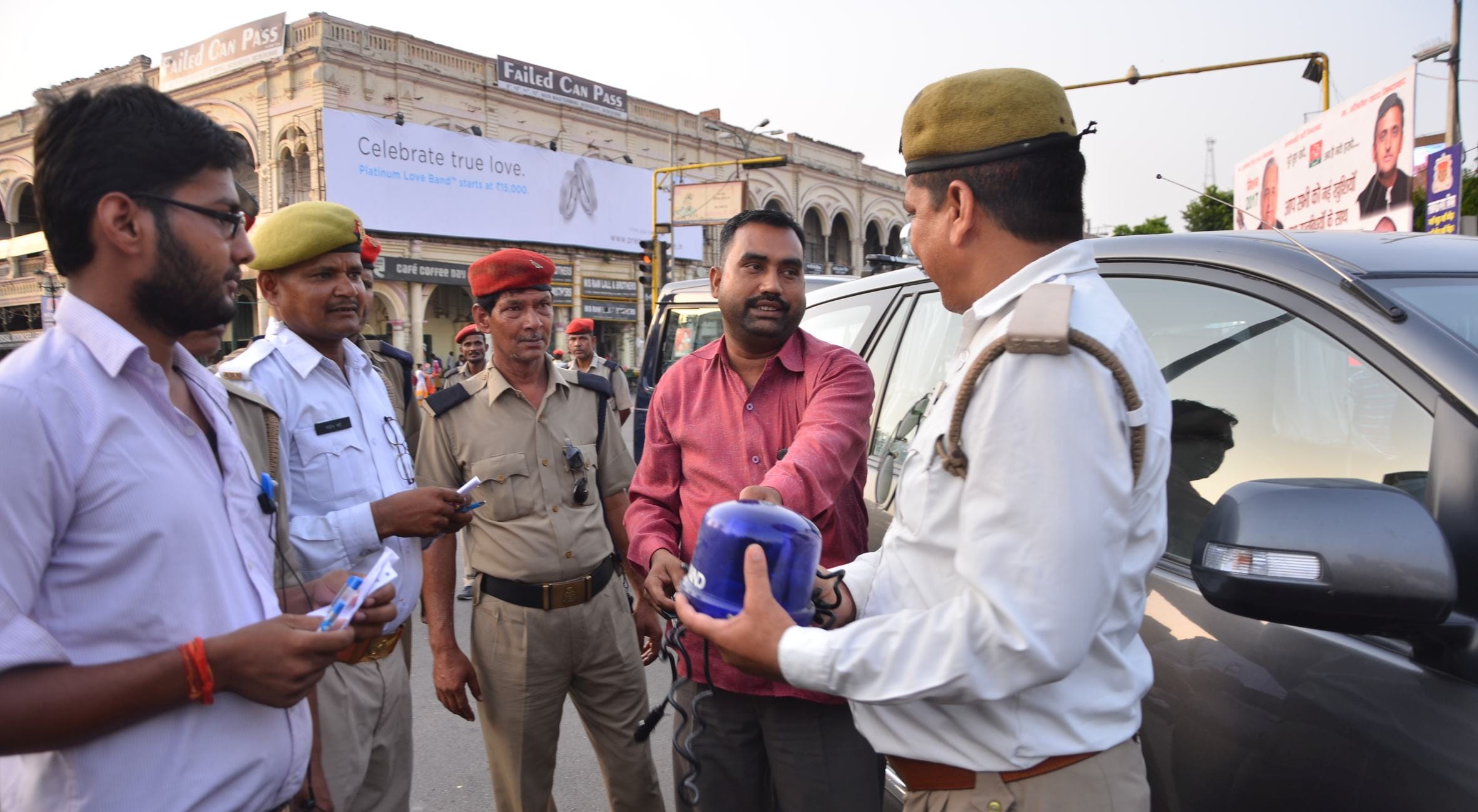  A small clash with police in Lucknow.