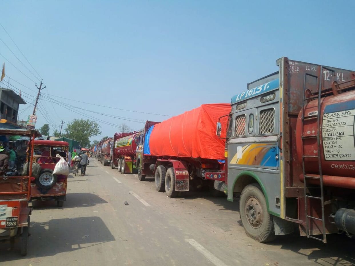 Twenty-ton capacity vehicle was loaded with eight tonnes of goods