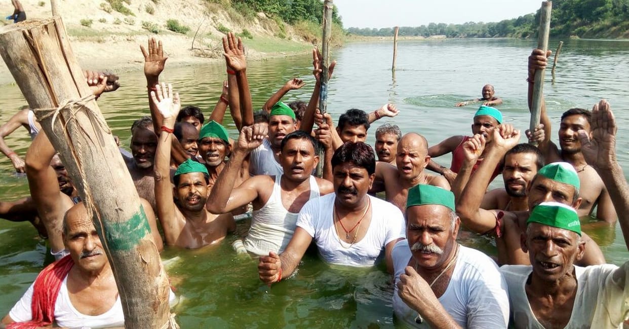Farmers began Jal Satyagraha