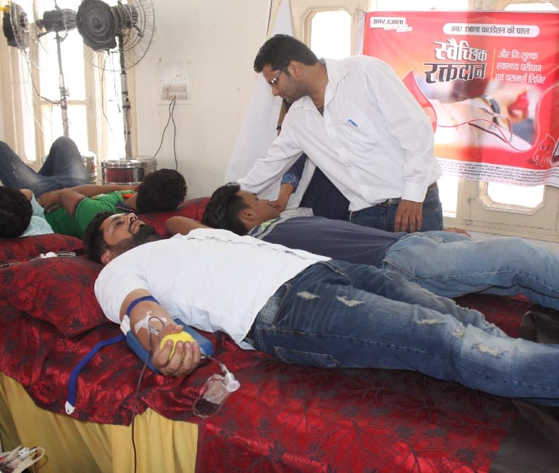 blood donation camp, amar ujala blood donation camp, amar ujala foundation